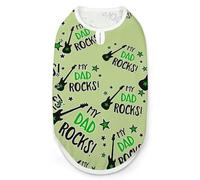 Guitar My Dad Rocks Dog And Cat Clothes Pet Summer Sleeveless T Shirt Basic Vest 2XL
