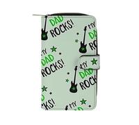 Guitar My Dad Rocks Long Purses for Women Leather Card Holder Mens Wallet Coin Purse