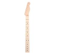 Guitar Neck, 22 Frets Maple Wooden Electric Guitar Neck with Black Mark Dots for TL Style Guitars (With rear center line)