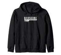 Guitar neck for bass girl woman bass mom bass player Zip Hoodie