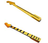 Guitar neck fretboard Guitar Neck Yellow Lacquer Maple Neck Nitro Lacquer Matte 22 Frets 25.5-inch Electric Guitar Replacement Head