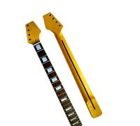 Guitar neck fretboard Yellow 22 Frets Maple Electric Guitar Neck Rosewood Fretboard Inlay Block Glossy Paint Parts Accessories