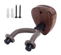 Guitar Neck Hanger Electric Bass Hanger Wall Mount Hook Stand with Wooden Base for Bass Banjo Violin (Without Colorful Backlit(350mAh Battery))
