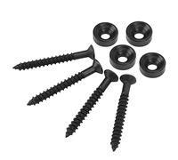 Guitar Neck Joint Bushing Set Metal Ferrule Bolt with Screw Guitar Neck Bushing AccessoryNeck Joint Bushing,Guitar Boltfor Screw, 4 Sets for Electric BassChorus, (Black)