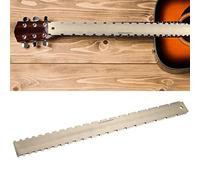 Guitar Neck Notched Straight Edge,16.5 * 1.5 * 0.2inch Guitar Neck Straight Edge Dual Scale String Action Ruler Gauge Notched Fret Board Straight Edge Luthiers Tool for Guitars