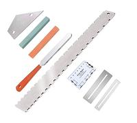 Guitar Neck Notched Straight Edge Luthiers Tool with Guitar Fret File, Fret Rocker, Fingerboard Guards Protectors and Grinding Stones for Gibson 24.75" and Fender 25.5" Electric Guitars