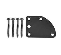 Guitar Neck Plate - 5 Hole Neck Plate for ST Electric Guitar Deluxe Style - 3Colors Aluminum Alloy Guitar Bass DIY Replacement Parts (Black)