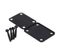 Guitar Neck Plate Set with Screws, 4-Hole Steel Square Neckplate Replacement for Guitar & Bass