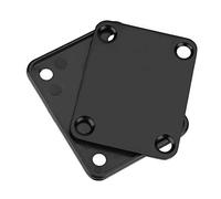 Guitar Neck Plates Steel Alloy Neck Plate with Screws Parts Cigar Box Guitar Parts Repair Replace for Electric Guitar Bass (Black)