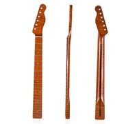 Guitar Neck Replacement 21 Fret Carbonized Tiger Maple Neck Bone Nut For TL Electric Guitar