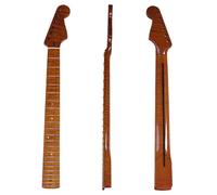 Guitar Neck Replacement Roasted Tiger Maple 6 String 22 Fret Round Fret Guitar Neck DIY Accessories
