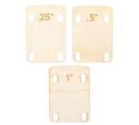 Guitar Neck Shims, 3PCS 0.25, 0.5 and 1 Degree Guitar Neck Plate Tool Solid Wood Guitar Neck Shim Protection for Guitar Bass Bolt-on Neck Repairment, 3 x 2inch Wood