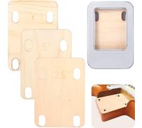 Guitar Neck Shims Set Of 3, Maple Bolt-On Neck Plates In 0.25° 0.5° 1° Angles With Tin Box, Spacers For Guitar Bass Adjustments