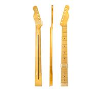 Guitar Neck Slightly Yellow Guitar Neck Back Centerline Headstock Canadian Maple Closed 21-Fret Guitar Neck