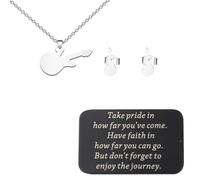 Guitar Necklace Earrings Set Bass Guitar Player Gifts for Music Teacher Appreciation Gifts Musical Instrument Jewelry