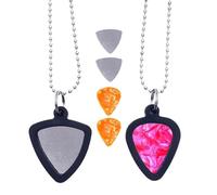 Guitar Necklace with Holder for Electric Guitar | Guitar Picks | Small Musical Accessory for Live Performances and Concerts, Bass Practice Supplies and Ukulele