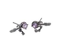 Guitar Note Alloy Ear Studs Musical Jewelry Sparkling Stone Earrings Fashionable Daily Wear Accessories Unique Gift Music Lovers Accessories, フリーサイズ