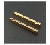 Guitar Nut 10Pcs Brass Guitar Curved Bottom Nut 4 String Slotted Brass Gold Plated Electric Guitar Nut