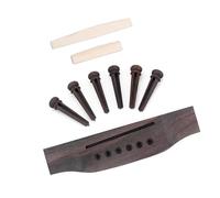 guitar nut Brown Acoustic Guitar Replacement Set Ebony Bridge End Pins Bone Saddle & Nut And Wood Bridge Parts