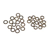 Guitar Nut Washer Kit Jack Socket Connector Fasteners M9 Female Thread Smooth Surface Metal Material for Electric Guitar Bass 14 Nuts and 14 Washers (Bronze)
