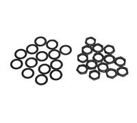 Guitar Nut Washer Kit Jack Socket Connector Fasteners M9 Female Thread Smooth Surface Metal Material for Electric Guitar Bass 14 Nuts and 14 Washers (Black)