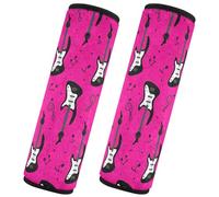 Guitar on Hot Pink Seat Belt Strap Cover Strap Pad Shoulder Bag Seat Belt Covers SUV