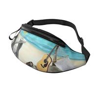 Guitar On The Beach Fanny Pack for Men Women, Fashion Festival Fanny Pack, Travel Sport Walking Waist Bag