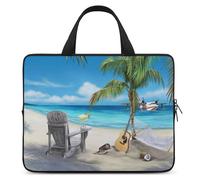 Guitar on The Beach Laptop Case Thin Laptop Sleeve with Handle Portable Laptop Bag Water Resistant Computer Case Neoprene Computer Sleeve Bag for Men Women