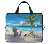 Guitar on The Beach Laptop Case Thin Laptop Sleeve with Handle Portable Laptop Bag Water Resistant Computer Case Neoprene Computer Sleeve Bag for Men Women
