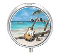 Guitar on The Beach Pill Case Pill Box with 3 Compartments