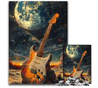 Guitar on The Moon Jigsaw Puzzles for Adults 1000 Impossible Jigsaw Puzzles for Adults for Birthdays, Holidays, Best for Christmas 50x75CM/19.68x29.52inch