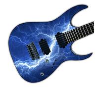 Guitar or Bass Custom Wrap Vinyl Decal Sticker Blue Lightning Bolt GS126