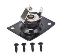 Guitar Output Jack Plate Square Shape Metal Compact Guitar Jack Socket Plate for Telecaster Electric Guitar Replacement Parts Durable Sturdy Easy Install (Black)