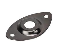 Guitar Oval Jack Plate, Stable Decorative Electric Guitar Output Socket Plate for DIY (Black)