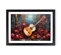 Guitar Palette Knife Framed Print | A2 Black Framed Wall Art | Ready to Hang | Modern Music Picture | Living Room Bedroom Lounge Office