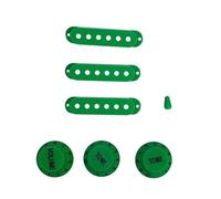 Guitar Parts 1set Green Single Coil Pickup Covers And Knobs Guitar Pickup Covers 1 Volume 2 Tone Knobs Converter Tip Guitar Parts(2)