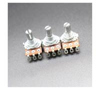Guitar Parts Modification 3pcs A500K Guitar Potentiometer Knurled Shaft Audio Taper PotentiometerA/B Type Volume Control Pots Converter Chrome(A250K)