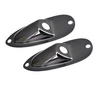 Guitar Parts Replacement 2 Pcs Boat Style Bass Guitar Metal Output Output Socket Plates With 4 Screws For ST Electric Guitars (Color : Black)