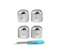 Guitar Parts Replacement 4 Pcs 6mm Shaft Hole Guitar Knobs Volume Tone Control Guitar Knobs Top Hat Style Knob Parts (Color : Silver)