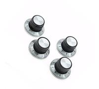 Guitar Parts Replacement 4 Pcs Black Chrome Top Guitar Top Hat Knob Effect Pedal Knobs With Brass Insert