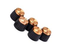 Guitar Parts Replacement 5 Pcs Amplifier Knobs Black With Gold Cap Push-on Knobs For Guitar Knobs Guitar Accessories
