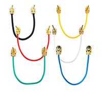 Guitar Patch Lead 6.35mm 1/4" Pancake Angled Jack/Effects Pedal FX Instrument Cable (Multi-coloured, 0.3m, Pack of 6)