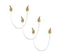 Guitar Patch Lead 6.35mm 1/4" Pancake Angled Jack/Effects Pedal FX Instrument Cable (White, 0.3m, Pack of 3)