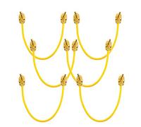 Guitar Patch Lead 6.35mm 1/4" Pancake Angled Jack/Effects Pedal FX Instrument Cable (Yellow, 0.3m, Pack of 6)