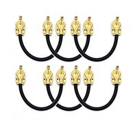 Guitar Patch Lead Right Angled Jack Instrument Cable (Black, 0.15m, 6 Pack) | FX Cables for Guitar Bass Effect Pedal, Gold-Plated Connectors