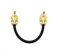 Guitar Patch Lead Right Angled Jack Instrument Cable (Black, 0.15m) | FX Cables for Guitar Bass Effect Pedal, Gold-Plated Connectors