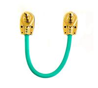 Guitar Patch Lead Right Angled Jack Instrument Cable (Green, 0.15m) | FX Cables for Guitar Bass Effect Pedal, Gold-Plated Connectors