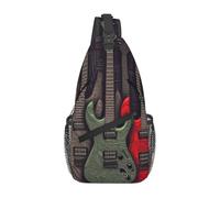 Guitar pattern Chest Bag for Women Men Crossbody Backpack Sling Bag Travel Hiking Daypack Cycling Bags