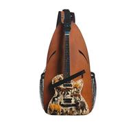 Guitar Pattern Crossbody Sling Bag Crossbody Shoulder Chest Bag Shoulder Strap Waist Fanny Pack Men Women