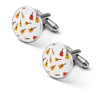 Guitar Pattern Men's Cufflinks Classic Alloy Cuff Link Fashion Shirt Accessories for Business Party Wedding 2.0cm